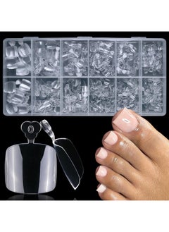 600Pcs Toe Nail Tips Soft Gel X Nail Tips Toenails Clear Fake Nails Square Acrylic False Toes Nails For Toe Nails Extension, Press On Toenails Making
