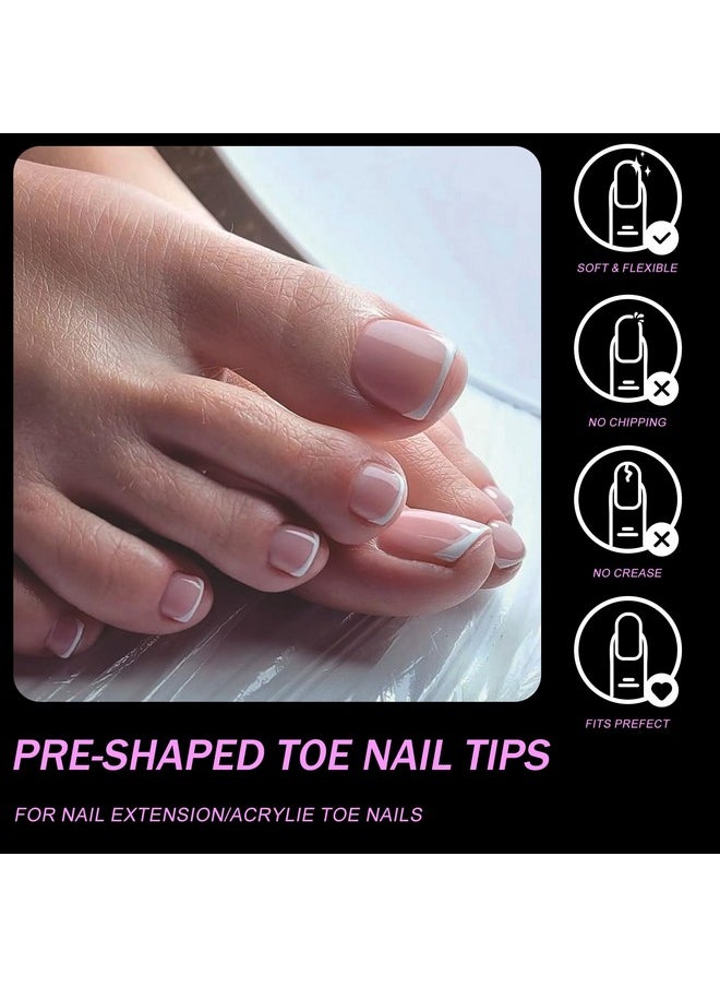 Addfavor - 600Pcs Toe Nail Tips Soft Gel X Nail Tips Toenails Clear Fake Nails Square Acrylic False Toes Nails For Toe Nails Extension, Press On Toenails Making - Image 1