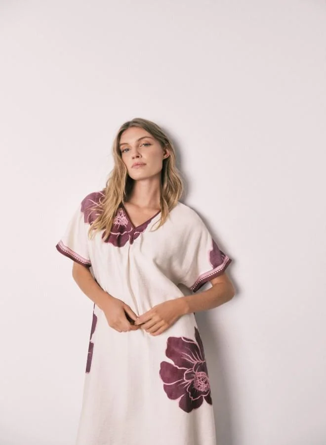 women'secret  Floral short sleeve long dress for Women | Best Price UAE