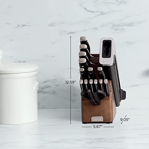 Ninja K52015 Foodi NeverDull 15 Piece Premium Knife System, Wood Series Block, German Stainless Steel, with Built-in Sharpener, Stainless Steel/Walnut - Image 3