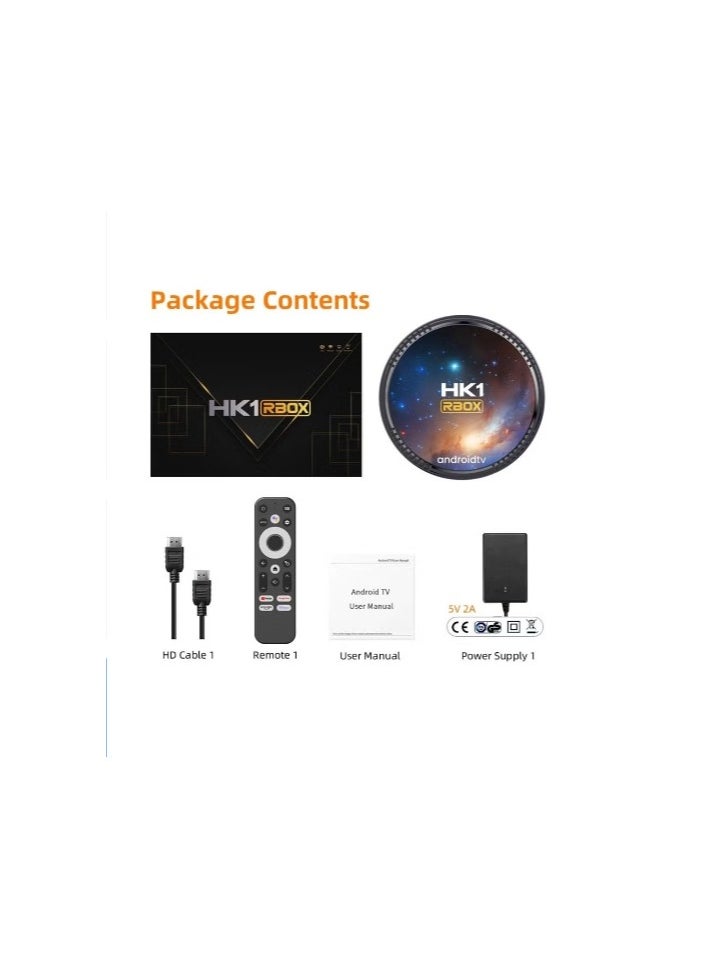 Upgraded  HK1RBOX Android TV Box, 4GB RAM + 64GB ROM Ultra HD 4K Smart TV Box, RGB Light Set Top Box BT5.0, HLG Mode HDR10+ WiFi 6 USB 3.0