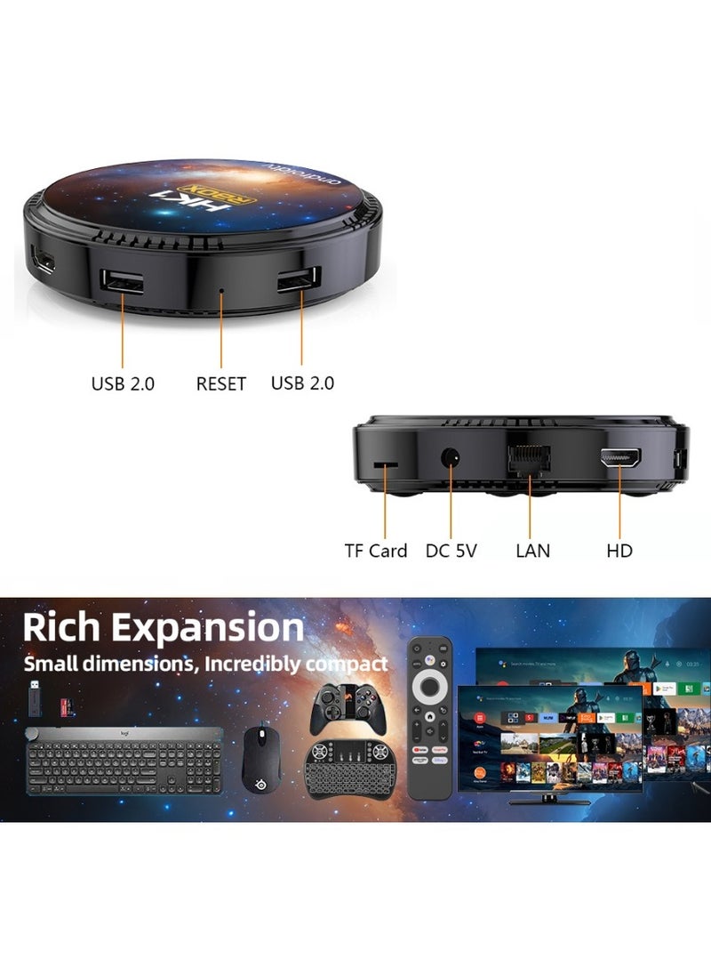 Upgraded  HK1RBOX Android TV Box, 4GB RAM + 64GB ROM Ultra HD 4K Smart TV Box, RGB Light Set Top Box BT5.0, HLG Mode HDR10+ WiFi 6 USB 3.0