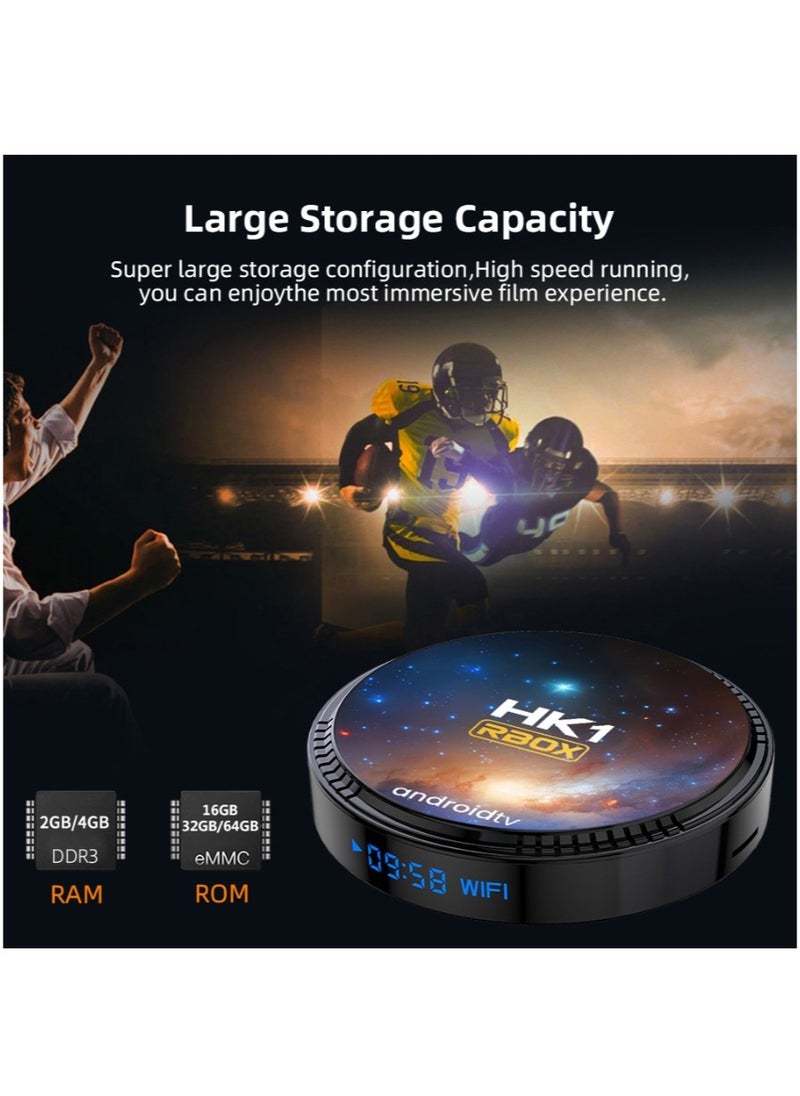 Upgraded  HK1RBOX Android TV Box, 4GB RAM + 64GB ROM Ultra HD 4K Smart TV Box, RGB Light Set Top Box BT5.0, HLG Mode HDR10+ WiFi 6 USB 3.0