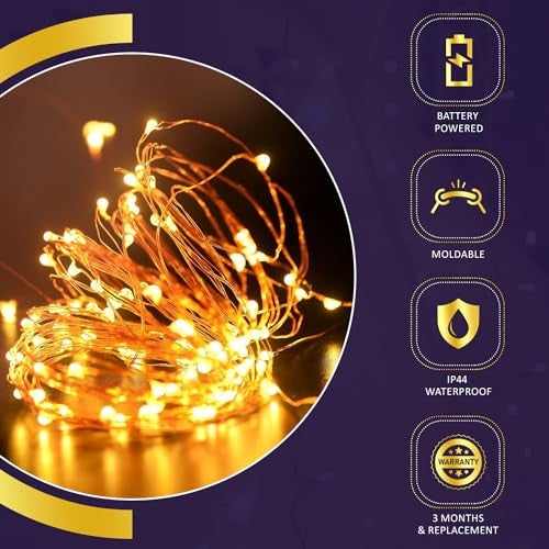 Lexton ضوء زجاجة النبيذ الزخرفي من ليكستون | 20 LED، يعمل بالبطارية، بطول 2 متر، حماية IP65 | ضوء نحاسي مناسب لديكور المنزل، الزينة الخارجية، ديوالي (عبوة من 12، أبيض دافئ) - Image 4