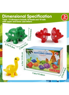 kizh Matching Letters Fine Motor Toys,13 Pcs Double-Sided Dinosaur Toy Abc 26 Letters Alphabet Match Game With Uppercase Lowercase Classroom Toys For 3 4 5 Toddlers Boys Girls  - Image 3