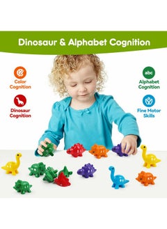 kizh Matching Letters Fine Motor Toys,13 Pcs Double-Sided Dinosaur Toy Abc 26 Letters Alphabet Match Game With Uppercase Lowercase Classroom Toys For 3 4 5 Toddlers Boys Girls  - Image 2