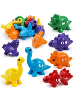 kizh Matching Letters Fine Motor Toys,13 Pcs Double-Sided Dinosaur Toy Abc 26 Letters Alphabet Match Game With Uppercase Lowercase Classroom Toys For 3 4 5 Toddlers Boys Girls  - Image 1