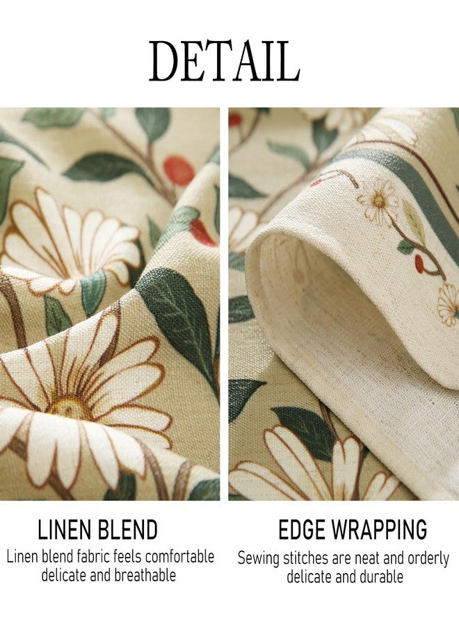ISAENNE Designer Green Linen Small Round Tablecloth,Floral French Country Indoor Table Cloth,Stain Resistant Home Decor Tablecloths for Dining Kitchen Thanksgiving Party,Diameter 55"-Brune - Image 5