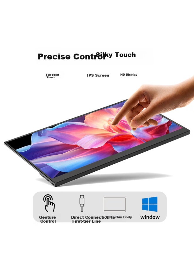 Eimio 15.6-inch Portable Monitor, Fhd Touchscreen, Secondary Display For Computer, Type-c One-cable Connection, Phone And Laptop, Ps4/5 Expansion Screen, M15t - Image 1