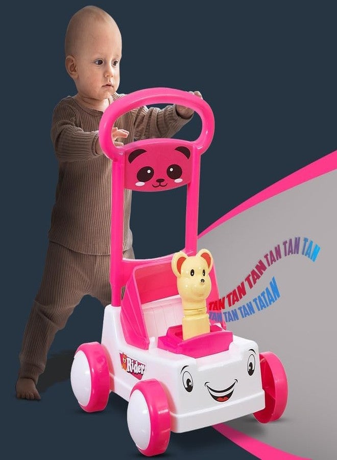 TAABAR First Step Sit-to-Stand Activity Baby Push Walker with Tan-Tan Music & Sound, Baby Walker Learning Support, Walker for Baby Boy and Girl (Pink, 9-18 Months) - Image 1