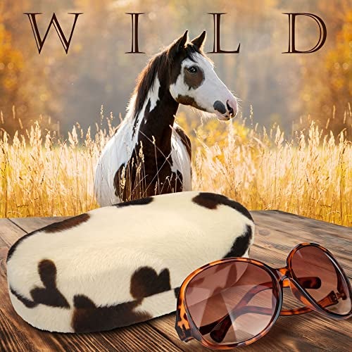 MyEyeglassCase Hard Sunglasses Case - Large Glasses Case Holder in Pony Animal Print - Eyeglass Case hard shell with Drawstring Pouch and cloth Medium & Large frames (AS113 Pony) - Image 2