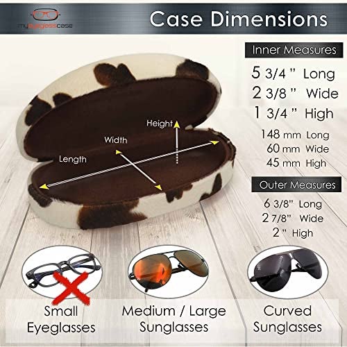 MyEyeglassCase Hard Sunglasses Case - Large Glasses Case Holder in Pony Animal Print - Eyeglass Case hard shell with Drawstring Pouch and cloth Medium & Large frames (AS113 Pony) - Image 4