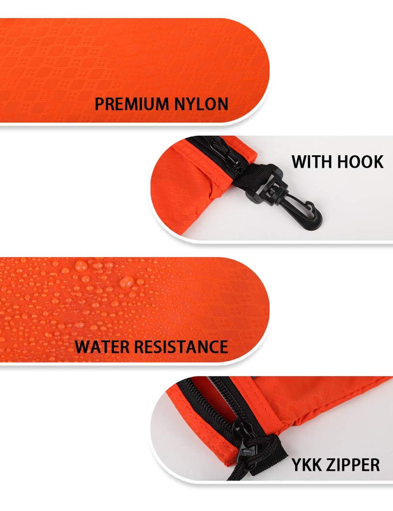 GOX Travel Toiletry Bag Carry On Zipper Pouch Cosmetic Kit Makeup Digital Bag Water Repellent Nylon (Orange) - Image 5