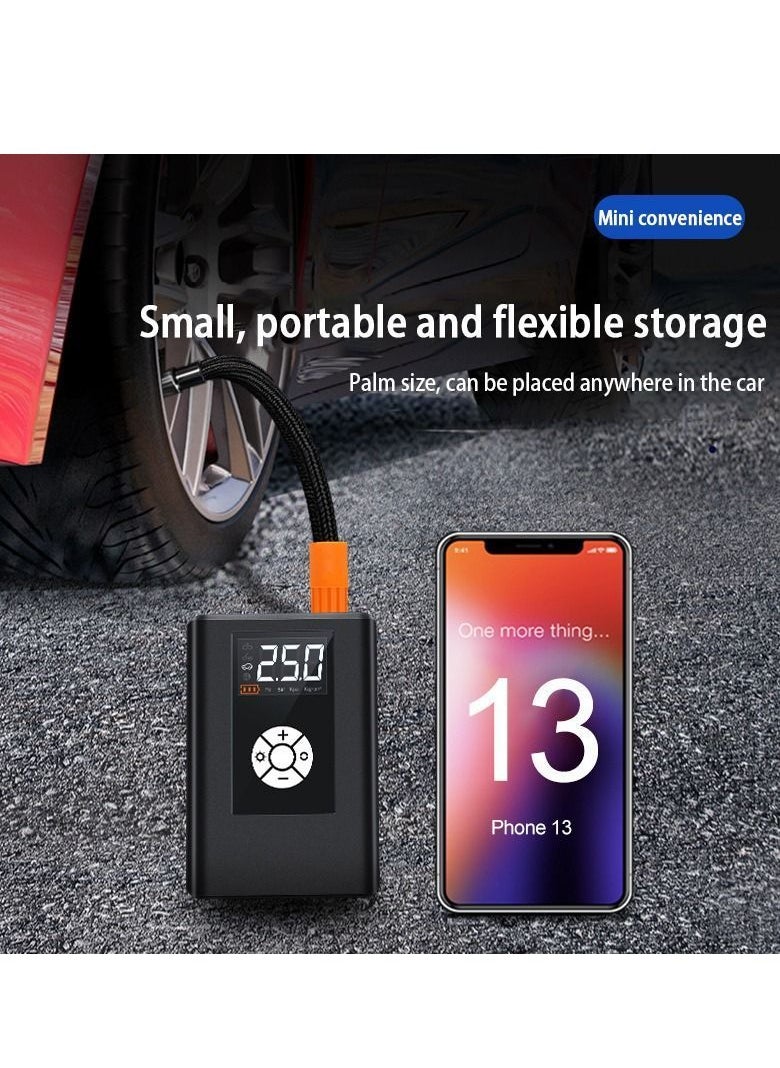 Smart Air Pump, Portable 150psi Tire Inflator, Cordless Rechargeable Compressor, Lcd Digital Display Pressure Gauge, 4 Preset Inflation Modestire Bicycle and Ball Etc Inflator