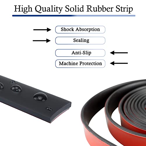 LSGCQ Neoprene Rubber Strips Self Adhesive Solid Rubber Sheets, Rolls & Strips for DIY Gaskets Crafts Pads Seals Warehouse Flooring Neoprene Sheet with Adhesive Backing (1" Wide x 1/16" Thick x 10' Long) - Image 3