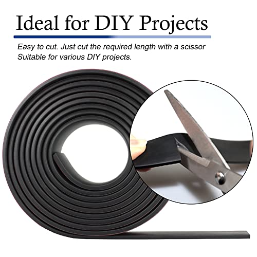 LSGCQ Neoprene Rubber Strips Self Adhesive Solid Rubber Sheets, Rolls & Strips for DIY Gaskets Crafts Pads Seals Warehouse Flooring Neoprene Sheet with Adhesive Backing (1" Wide x 1/16" Thick x 10' Long) - Image 5