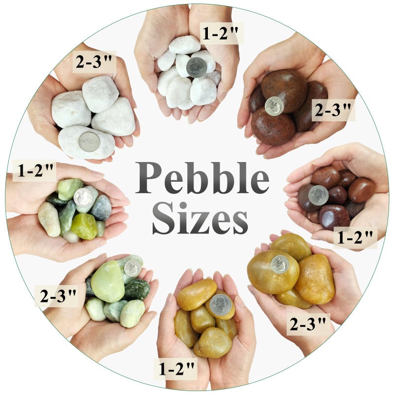 FANTIAN 5 lbs Green River Rocks for Plants, 1-2 Inch Polished Jade Pebbles for Indoor Plants, Decorative Rocks for Succulent, Landscaping, Vases, Yard and Garden - Image 2