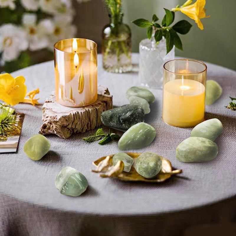 FANTIAN 5 lbs Green River Rocks for Plants, 1-2 Inch Polished Jade Pebbles for Indoor Plants, Decorative Rocks for Succulent, Landscaping, Vases, Yard and Garden - Image 4