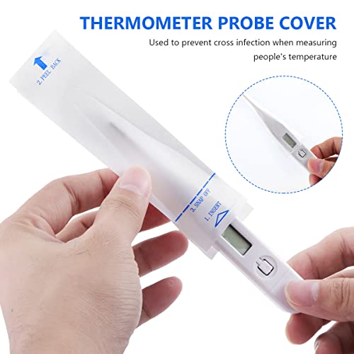 HEALLILY 200pcs Disposable Probe Covers for Digital Thermometers Universal Thermometers Sleeves for Accurate Sanitary Oral Ear Underarm Recta Thermometer - Image 3