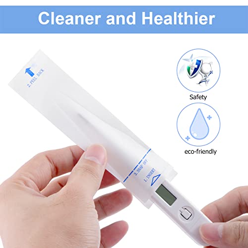 HEALLILY 200pcs Disposable Probe Covers for Digital Thermometers Universal Thermometers Sleeves for Accurate Sanitary Oral Ear Underarm Recta Thermometer - Image 2