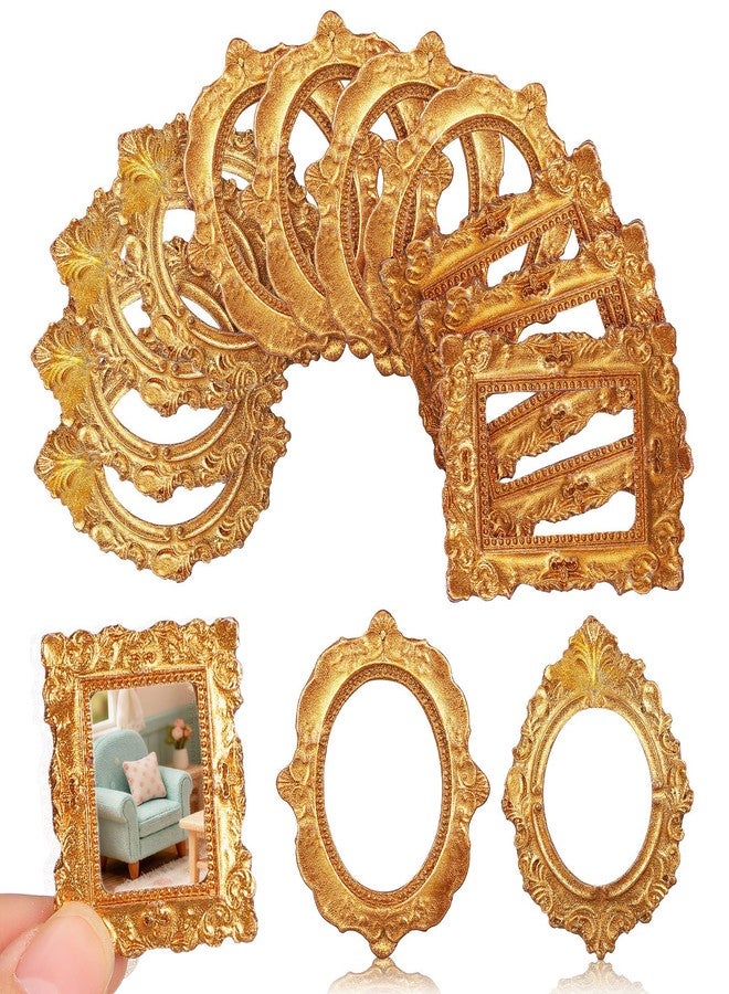 Sewroro 18Pcs Miniature Picture Frames Vintage Mini Frame Craft Supplies for Dollhouse Decor Small Frames Miniature Picture Frames for Tiny Wall Accents Bedroom Living Room Bathroom - Image 1