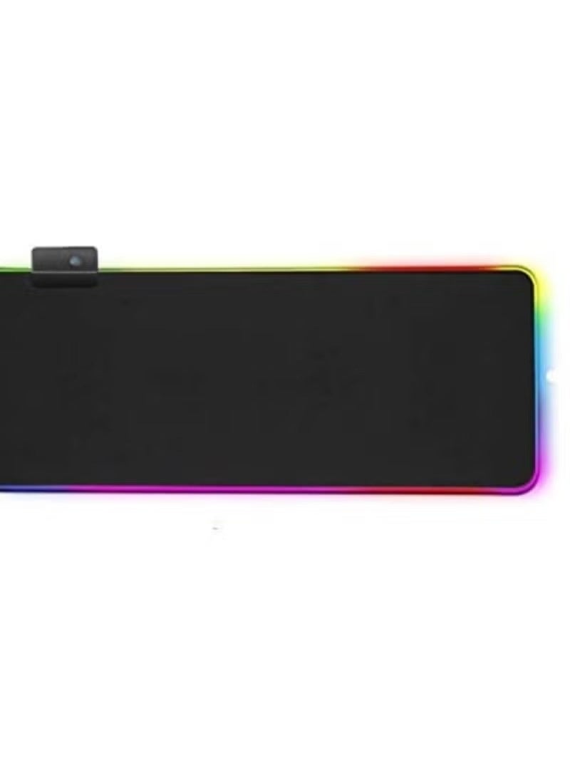 Huitich RGB Gaming Mouse Pad 300×800×3mm – Plain Black Oversized Luminous Desk Mat - Image 2