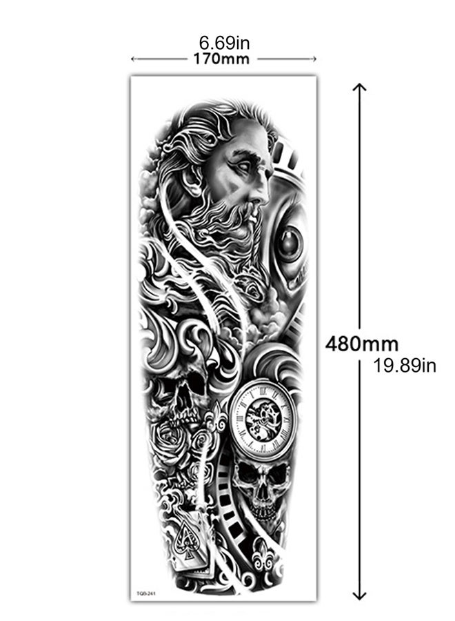 Happy D Realistic Tribal Eye Rudder Temporary Tattoo For Men Women Adult Black Sleeve Lion Tatoos Sticker Warrior Fake Flower Tattoos - Image 2