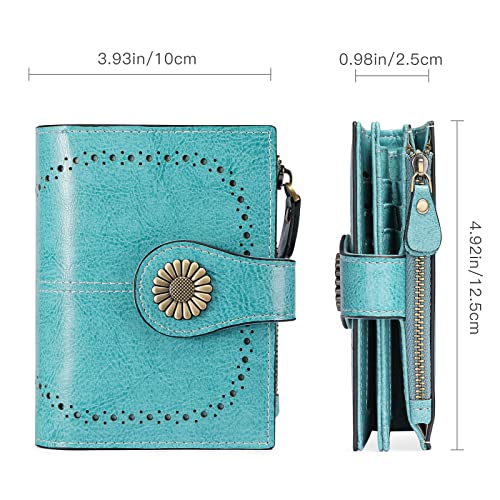 SENDEFN Small Womens Wallet Leather Bifold Card Holder RFID Blocking with Zipper Coin Pocket - Image 4