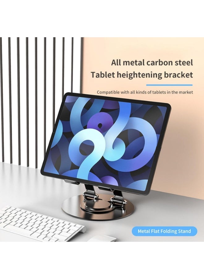 Portable, easy-to-use - versatile, 360° rotating stand- foldable and adjustable-made of aluminum- suitable for iPads, tablets- and laptops- ideal for home, bed- and car - Image 3