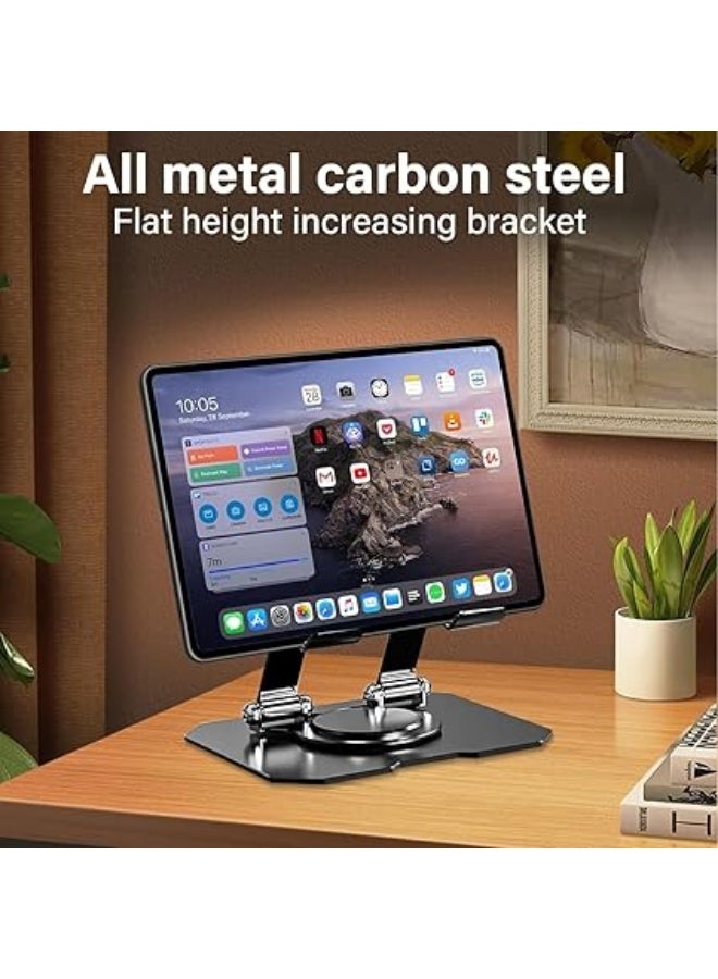 Portable, easy-to-use - versatile, 360° rotating stand- foldable and adjustable-made of aluminum- suitable for iPads, tablets- and laptops- ideal for home, bed- and car - Image 4
