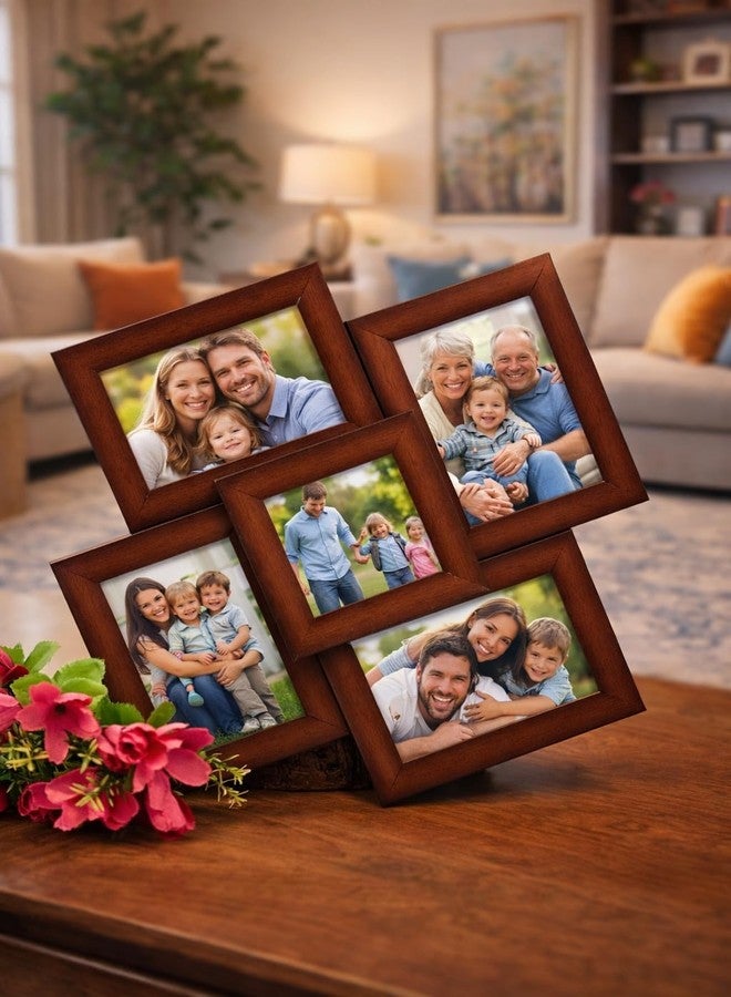 i2 Frames Wall Hanging Collage Photo Frame - Brown Set of 5 - Image 5