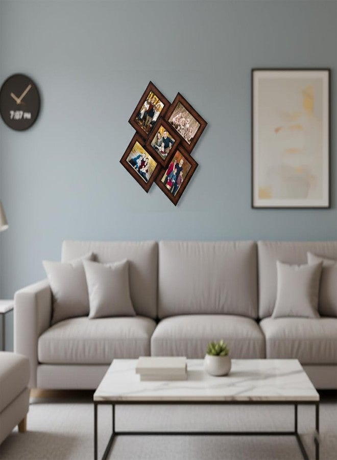 i2 Frames Wall Hanging Collage Photo Frame - Brown Set of 5 - Image 2