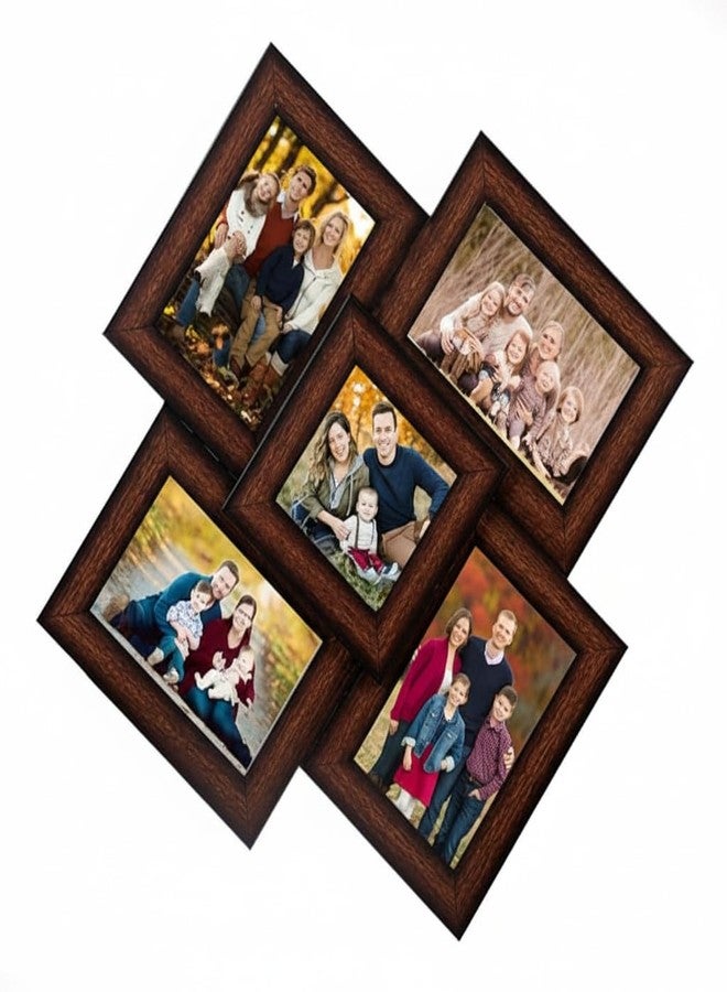 i2 Frames Wall Hanging Collage Photo Frame - Brown Set of 5 - Image 1
