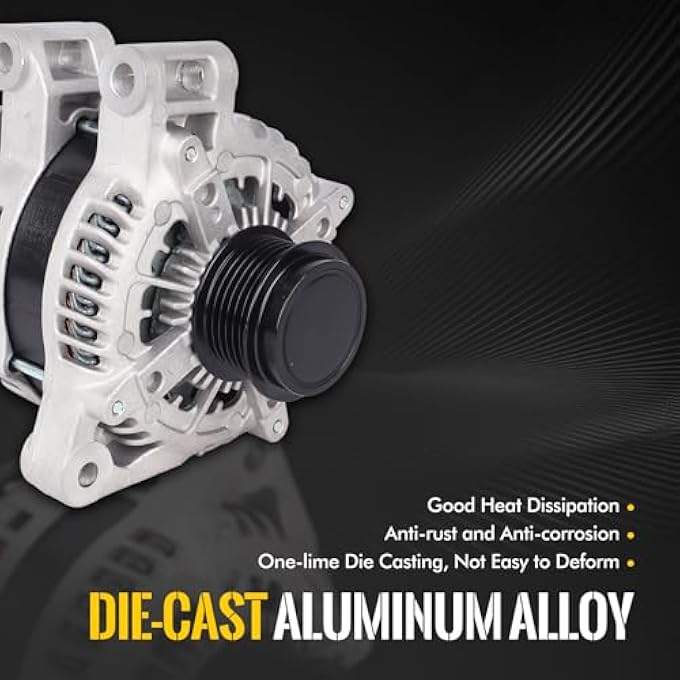 KUSATEC 25815839 New Alternator Compatible with Buick Enclave 2008-2017,for Chevy Traverse 2009-2017,GMC Acadia 2007-2016 Limited 2017,Saturn Outlook 2007-2010, 12V 170A OE 11252N - Image 2