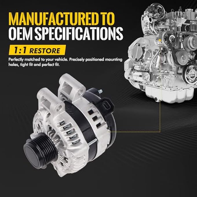 KUSATEC 25815839 New Alternator Compatible with Buick Enclave 2008-2017,for Chevy Traverse 2009-2017,GMC Acadia 2007-2016 Limited 2017,Saturn Outlook 2007-2010, 12V 170A OE 11252N - Image 4