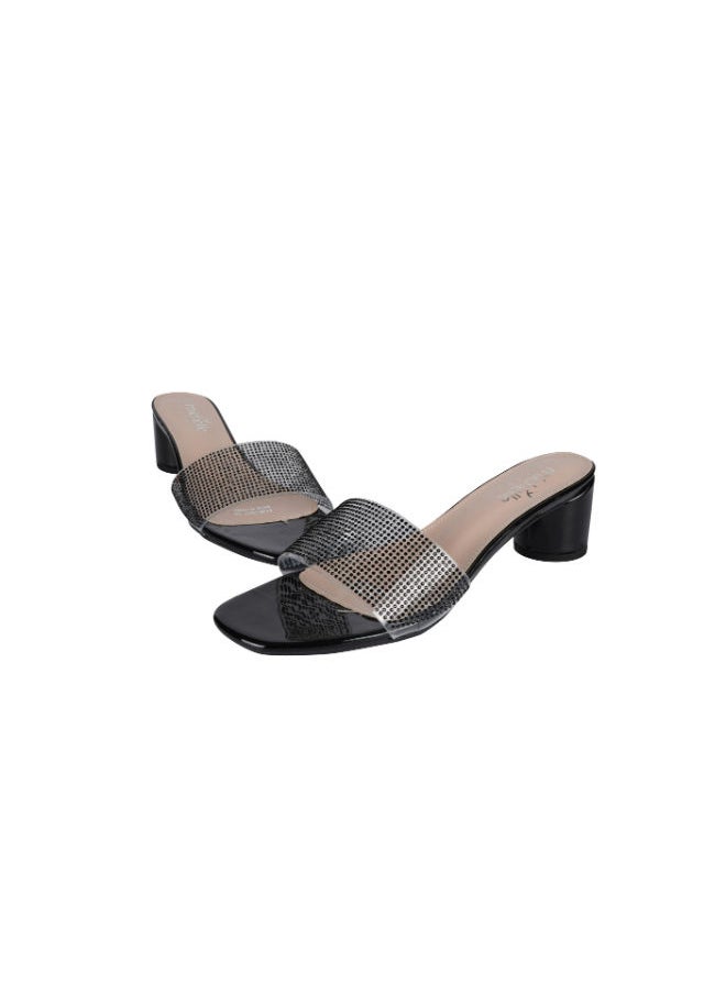 Michelle Morgan - Michelle Morgan Ladies Mid Round Heel 114RJ507 Black - Image 1