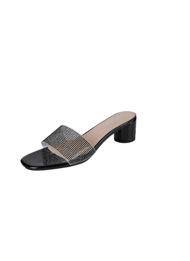 Michelle Morgan - Michelle Morgan Ladies Mid Round Heel 114RJ507 Black - Image 1