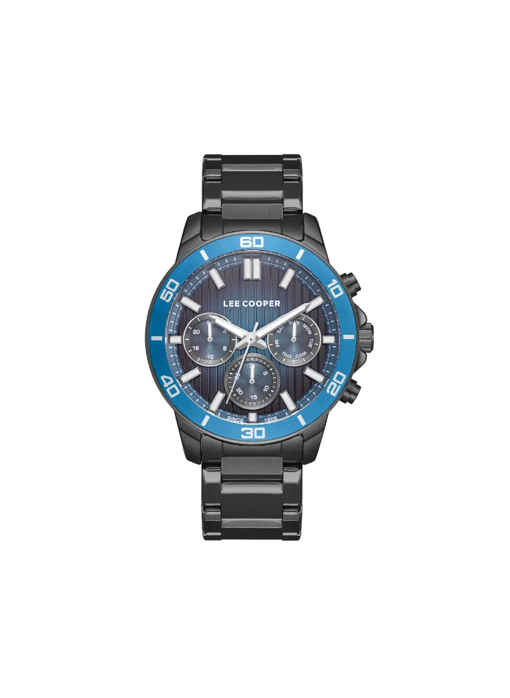 Lee Cooper LEE COOPER LC08106.090 Men's Multi Function Display Watch & Metal Strap Gray