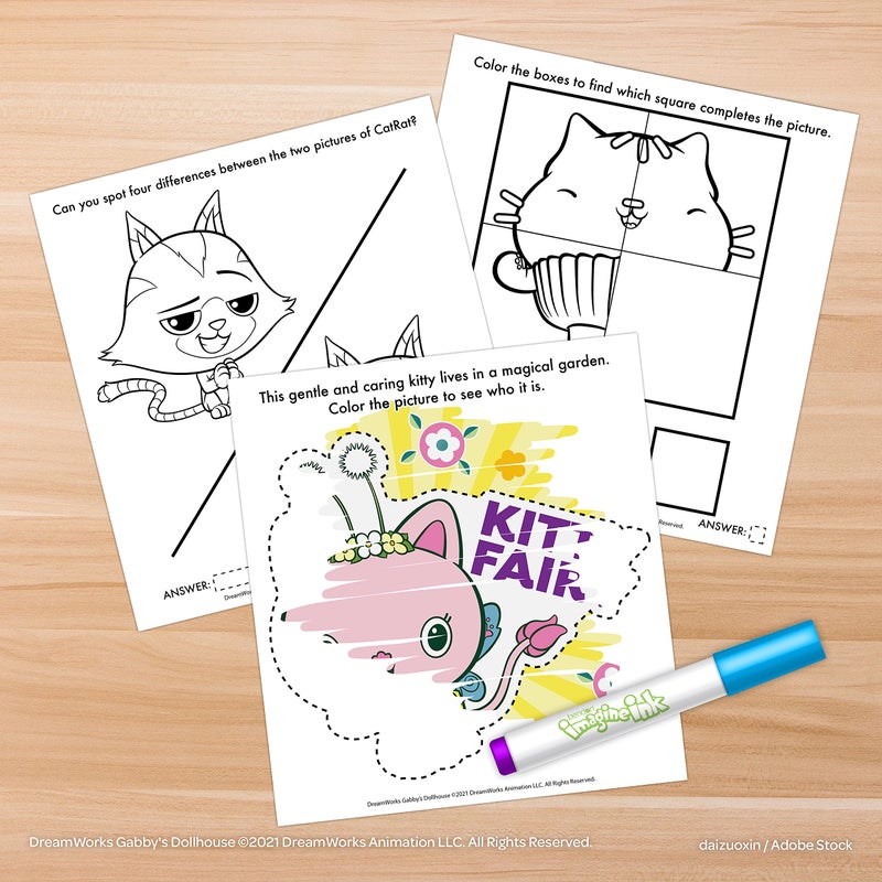Bendon Imagine Ink Coloring Game Book, Magic Ink Pictures, Mess Free Marker (Gabby's Dollhouse) - Image 4