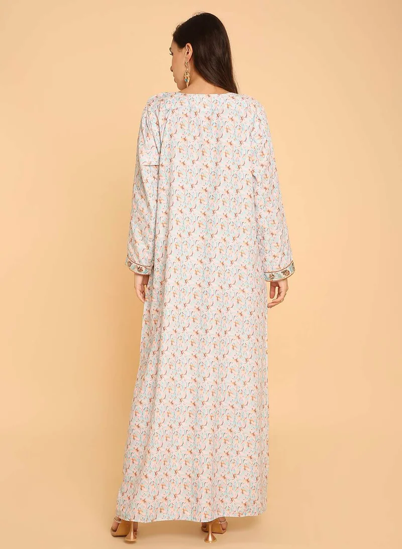HANA & SARA Long comfy & stylish arabic  jalabiya dress for women with unique stone work