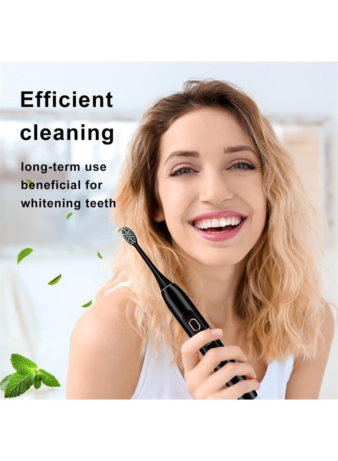KINGHEROES Electric Toothbrush Set, Comes with 8 Brush Heads & Travel Case,4 Modes with 2 Minutes Built in Smart Timer, One Charge for 60 Days, 42000 VPM Motor (Black) - Image 2