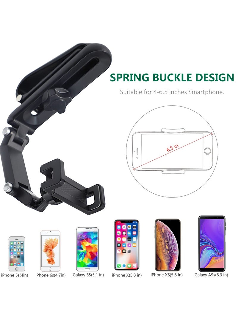 SOLARAE Car Phone Holder for Sun Visor, 1080° Rotatable Sun Visor Car Phone Mount Foldable Dashboard Phone Holder for Car, Universal Adjustable Spring Clip Car Cell Phone Stand for All Phone - Image 5