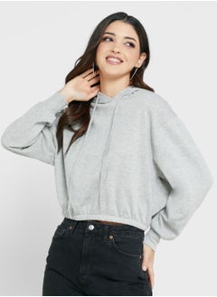 Drawstring Detail Knitted Hoodie