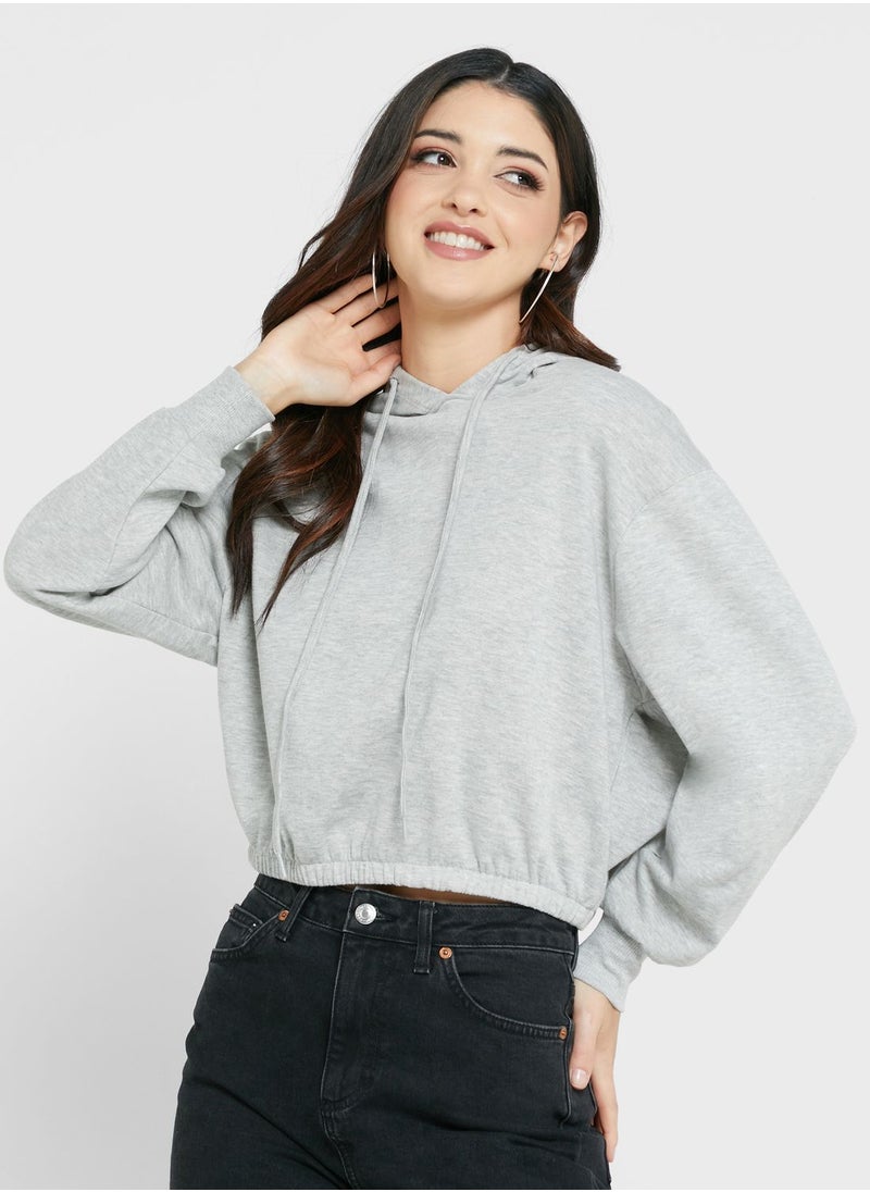 ONLY - Drawstring Detail Knitted Hoodie - Image 1