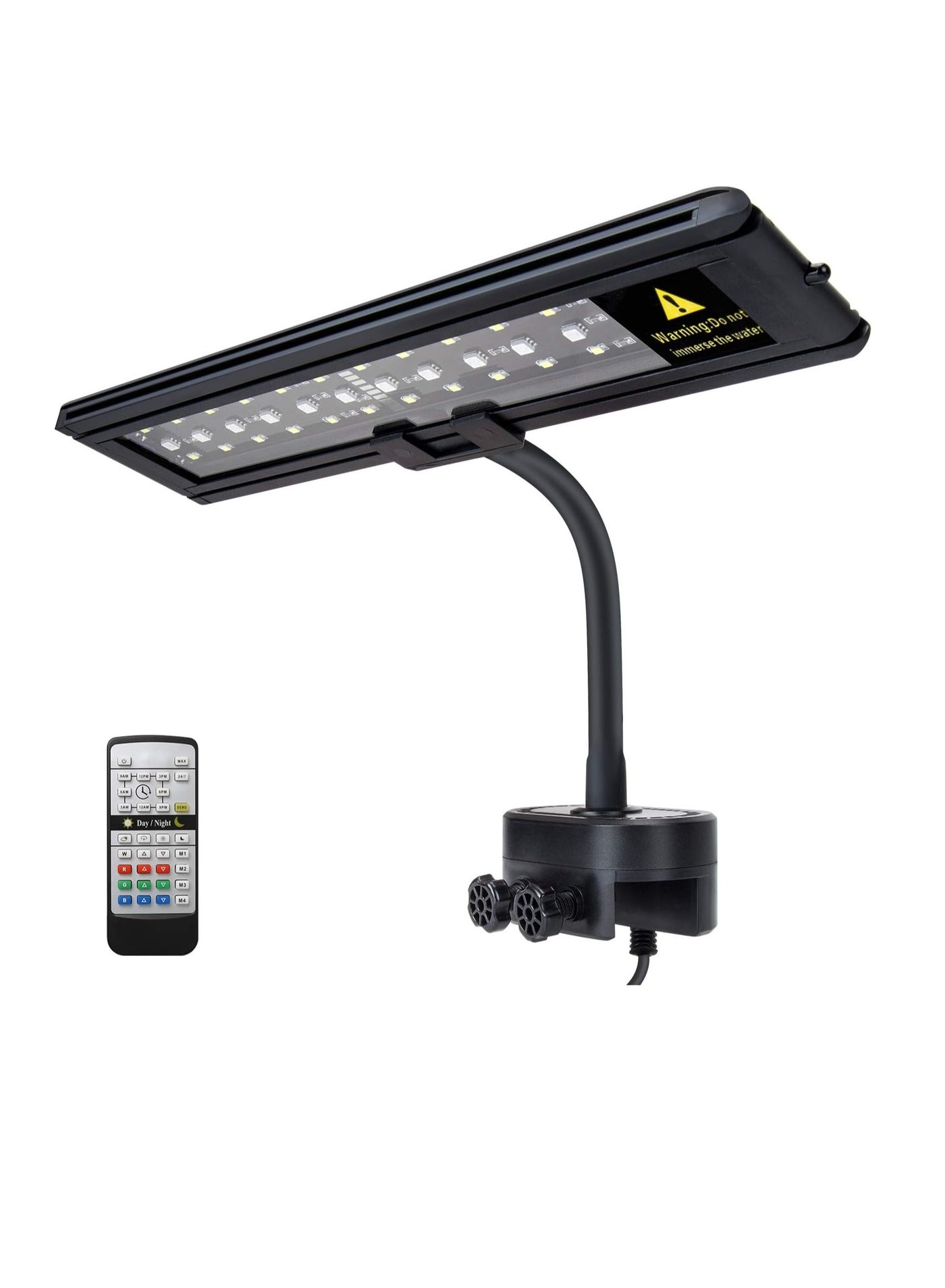 Aquarium LED Light, Full Spectrum Fish Tank Clip on Light with Remote, Color Changing Lighting for Reef Coral Aquatic Plants and Fish Keeping,With UK PLUG