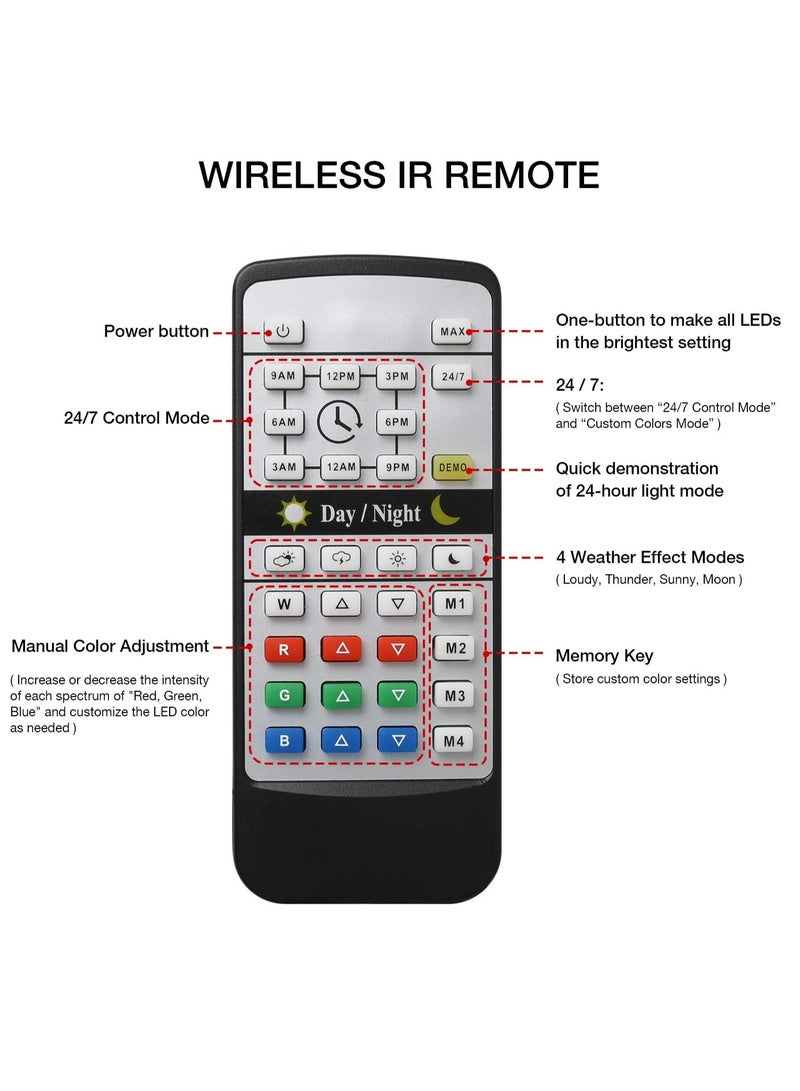 ليزونيك حوض السمك أدى ضوء ، ضوء الطيف الكامل خزان الأسماك كليب ، مع التحكم عن بعد تغيير لون الضوء ، الشعاب المرجانية والنباتات المائية والأسماك - Image 4