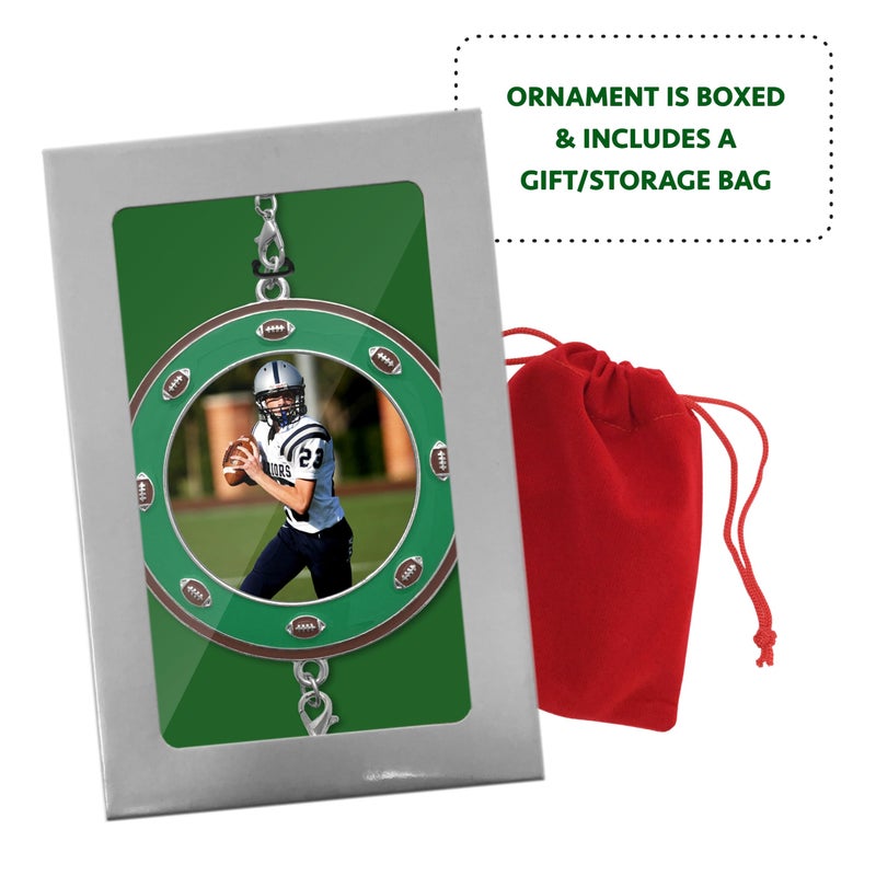 بانبيري ديزاينز صورة كرة القدم زخرفة عيد الميلاد المؤرخة 2024 - حلية صورة لاعب الرياضة المتأخير. - Image 5