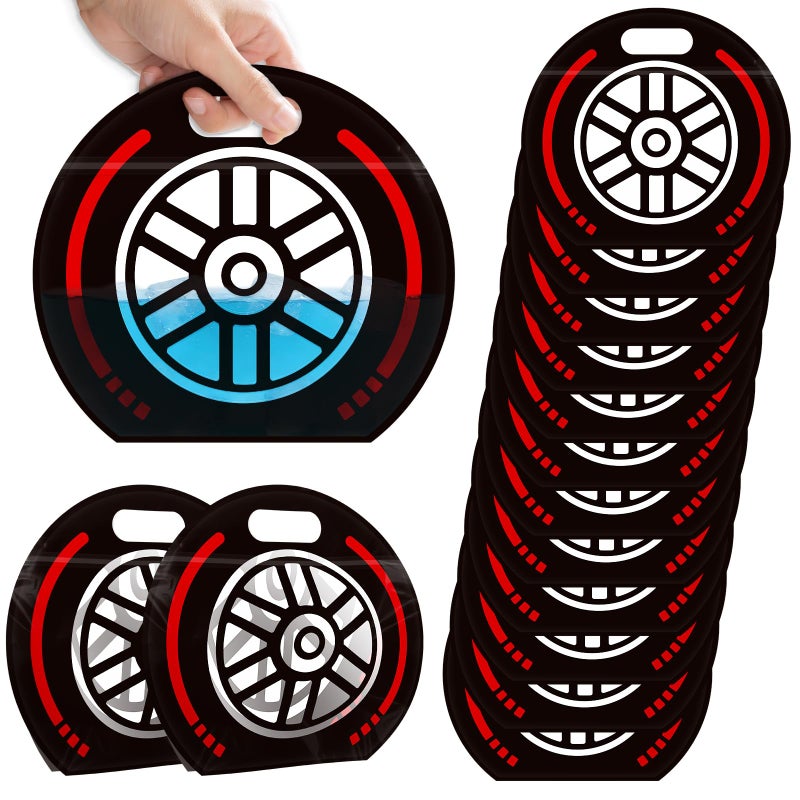 AKAIXI 24pcs Race Car Wheels Snack Bags with Handles Reusable Sealed Stand-Up Goodie Bags, Racing Themed Gift Bags Candy Bags for Birthday Parties, Bulk Party Favor Bags Treat Bags for Sports Racing Events - Image 1