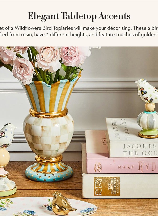 mackenzie childs Wildflowers Bird Topiaries - Set of 2 - Image 2