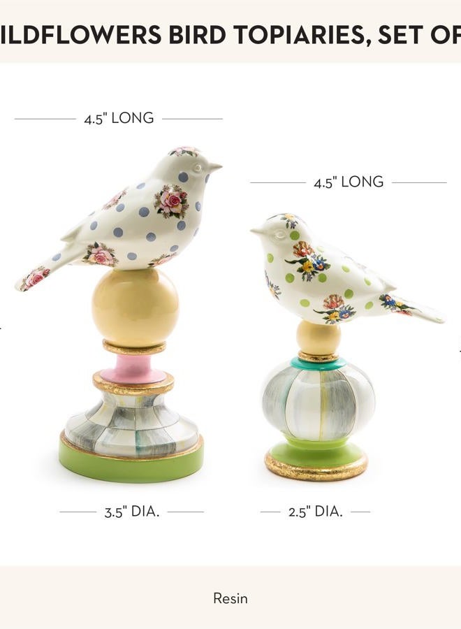 mackenzie childs Wildflowers Bird Topiaries - Set of 2 - Image 4